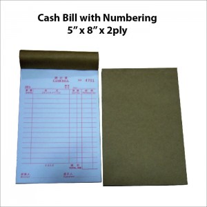 Bill book cash brown cover 2 ply