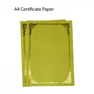 Certificate A4 card