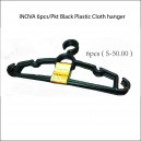 INOVA 6pcs Black Plastic Cloth Hanger
