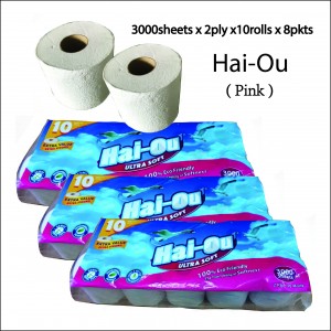 Hai-Ou Pink Toilet Paper Roll