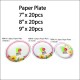 7"/8"/9" x2 0pcs Paper Plate